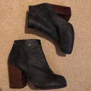 Jeffrey Campbell Hanger Leather Booties, Size 8.5